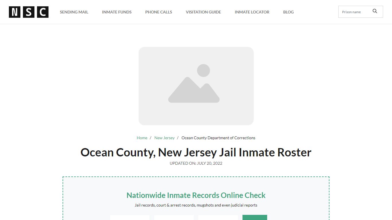 Ocean County, New Jersey Jail Inmate List